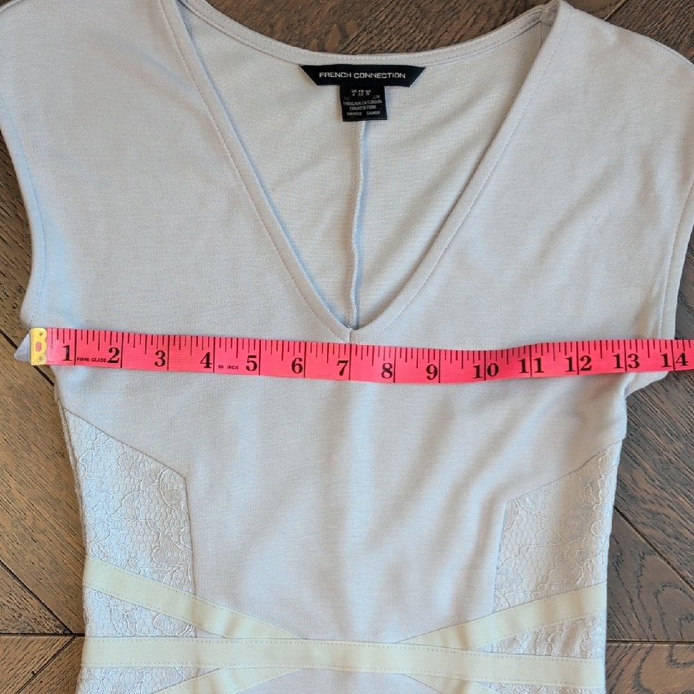 French Connection Light Blue/Grey Bodycon Lace Dress Size 0 - Picture 4 of 14